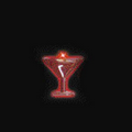 Light Up Necklace - Acrylic Martini Pendant - Red